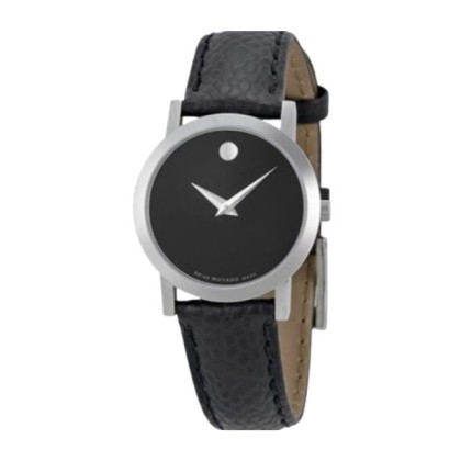 Movado MW-0606087 Black Dial Leather Strap Women Watch